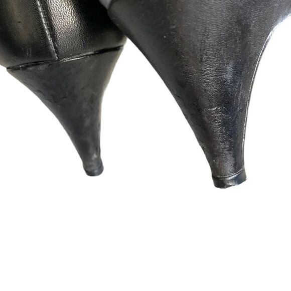 HENDRY’S SABRINA SHOES by LA VALLEE Leather Tall Boots Heel Black 11 - Picture 6 of 12